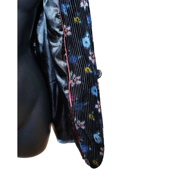 ett:twa Anthropologie Blooming Floral Velvet Blazer Womens Jacket Small Petite - Picture 7 of 10